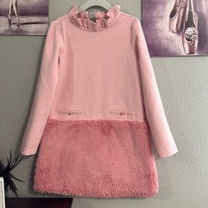 Janie and jack girls dress size 7 pink 65% cotton gently used